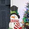 Set of 2 36"H Christmas Wooden/Metal Snowman Porch Decor with Floral Wreath